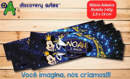 Rótulo Adesivo Nutella (140g) Mickey Realeza