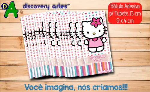 Rótulo Adesivo Tubete Hello Kitty