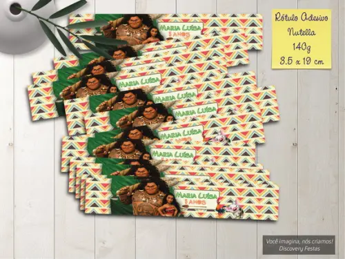 Rótulo Adesivo Nutella Moana (140g)