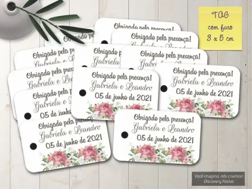 Tag Casamento Flores Rosas