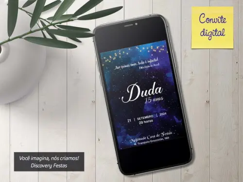 Convite Digital Debutante 15 Anos Galaxia