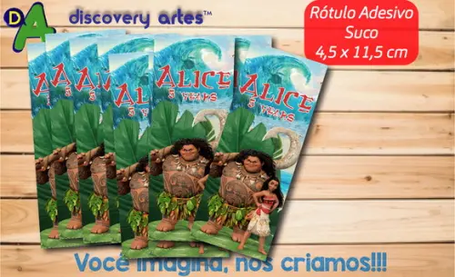 Rótulo Adesivo Suco de Caixinha Moana