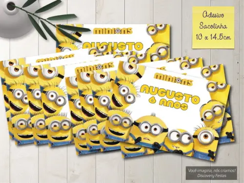 Rótulo Adesivo Sacolinha Minions