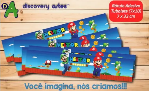 Rótulo Adesivo Tubolata (7x10) Super Mario Bros