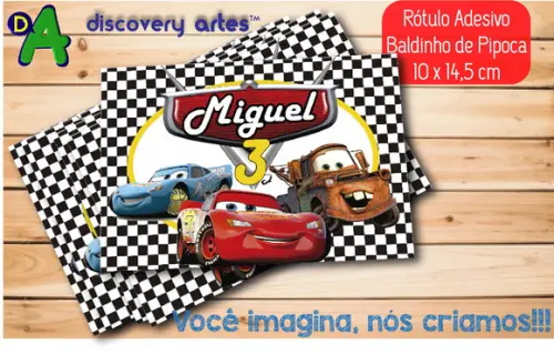 Rótulo Adesivo Baldinho Carros