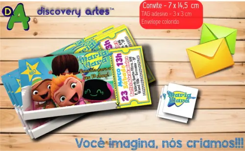 Convite Ingresso Desenho Animado