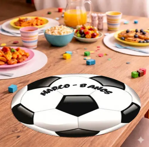 Sousplat Redondo Bola de Futebol (descartável)