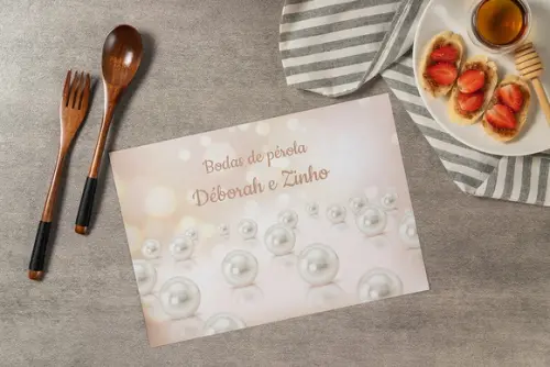Jogo Americano Bodas de Pérola (descartável)