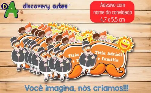 Adesivo Nome do Convidado Mundo Bita