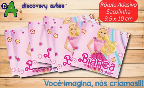 Rótulo Adesivo Sacolinha Barbie