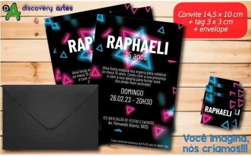 Convite Neon 15 Anos