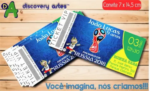 Convite Ingresso Copa de Mundo de Futebol