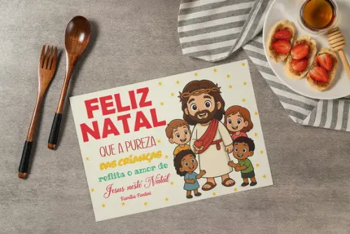 Jogo Americano Natal Jesus (descartável)