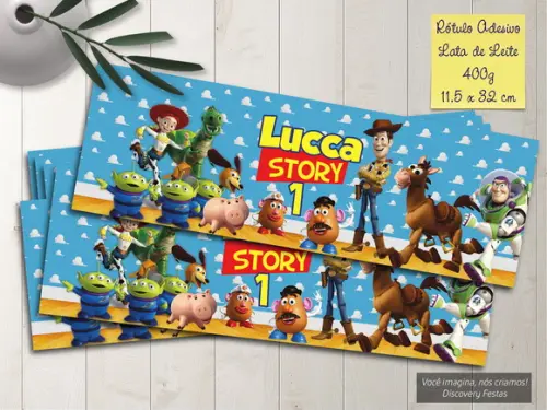 Rótulo Adesivo Lata de Leite Toy Story (400g)