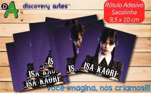 Rótulo Adesivo Sacolinha Wandinha