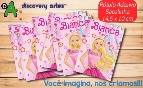 Rótulo Adesivo Sacolinha Barbie