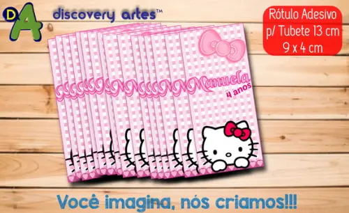 Rótulo Adesivo Tubete Hello Kitty
