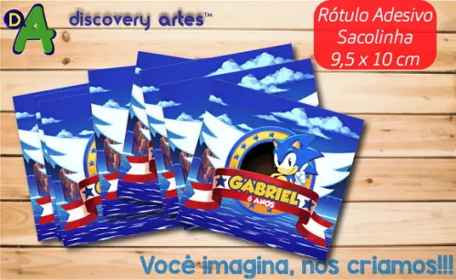 Rótulo Adesivo Sacolinha Sonic
