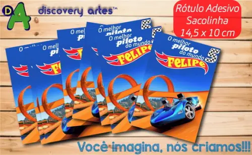 Rótulo Adesivo Sacola Hot Wheels