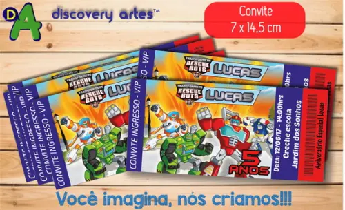 Convite Transformers Rescue Bots