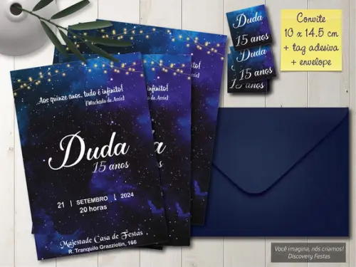 Convite Debutante 15 Anos Galaxia