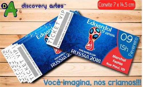Convite Ingresso Copa de Mundo de Futebol