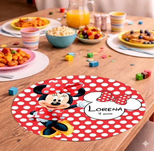 Sousplat Redondo Minnie Vermelha (descartável)