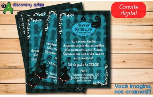 Convite Digital Alice no País das Maravilhas