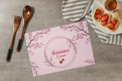 Jogo Americano Flor de Cerejeira (descartável)