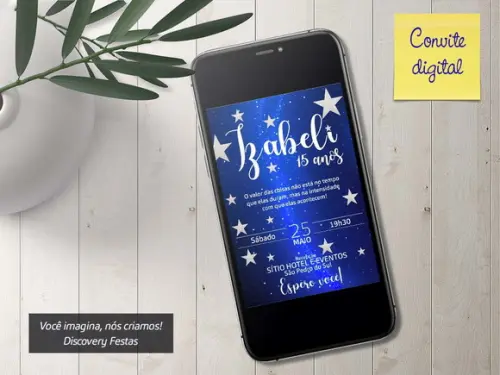 Convite Digital com Estrelas