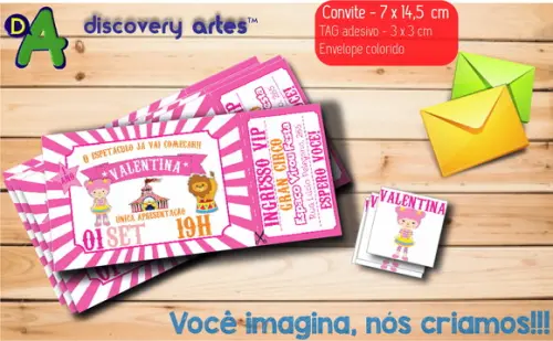Convite Ingresso Circo Rosa