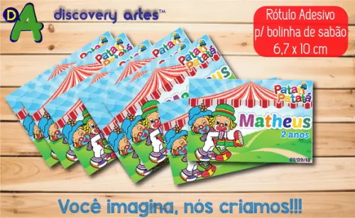 Rótulo Adesivo Bolinha de Sabão Patati Patata