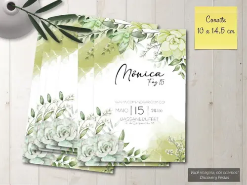Convite Debutante Floral Verde