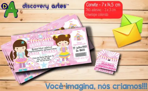 Convite Ingresso Circo Rosa