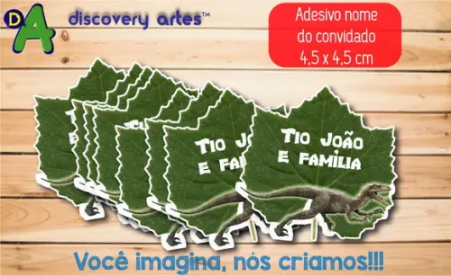 Etiqueta Convidados Dinossauro Jurassic Park