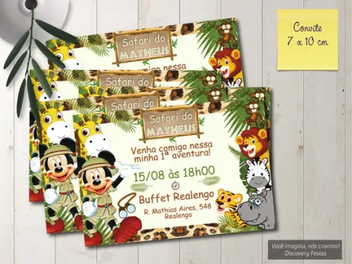 Convite Mickey Safari
