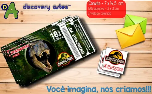 Convite Ingresso Jurassic Park