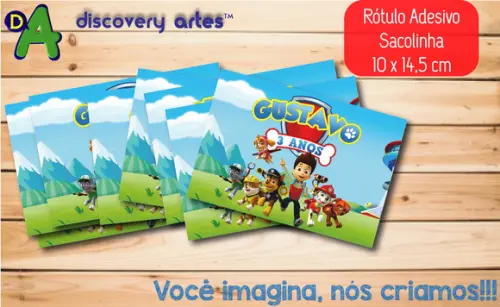 Rótulo Adesivo Sacola Patrulha Canina