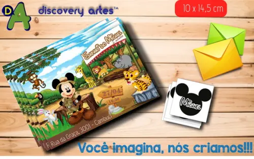 Convite Mickey Safari