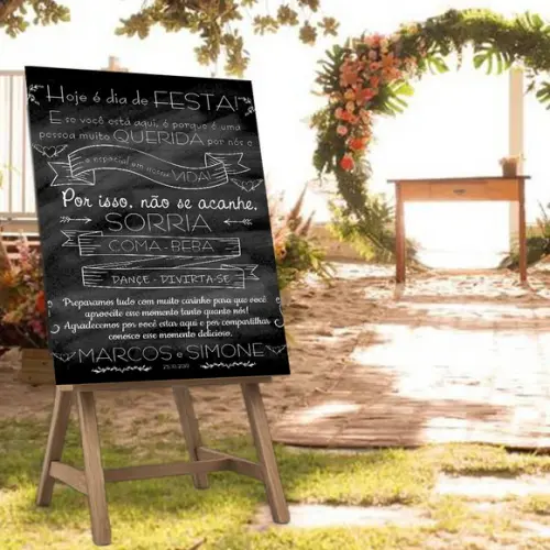 Placa de Recepção Bem-vindos Casamento