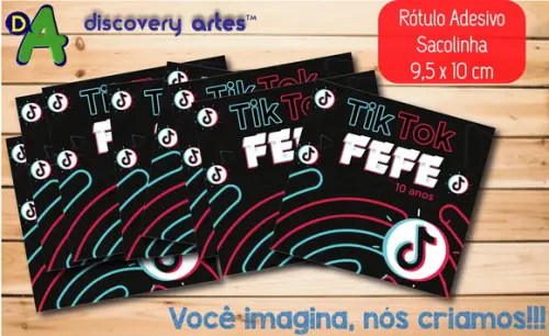 Rótulo Adesivo Sacolinha Tiktok