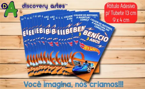 Rótulo Adesivo Tubete Hot Wheels