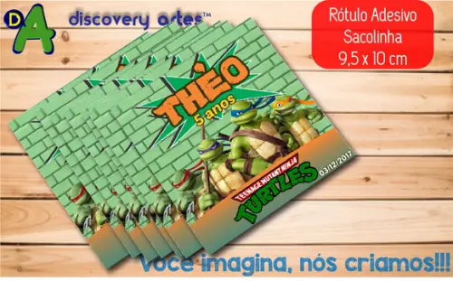 Rótulo Adesivo Sacola Tartaruga Ninja