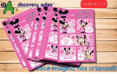Convite Minnie Rosa