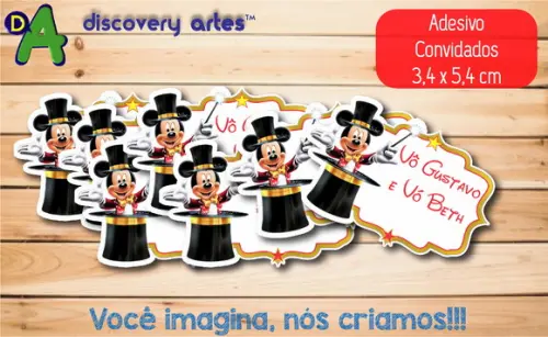 Adesivo Nome do Convidado Circo do Mickey