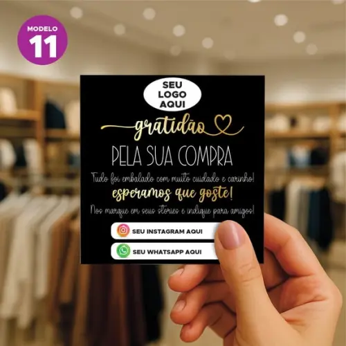 Cartão de Agradecimento ao Cliente (personalizado)