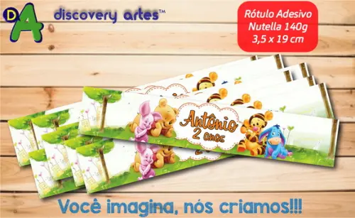 Rótulo Adesivo Nutella Ursinho Pooh Baby