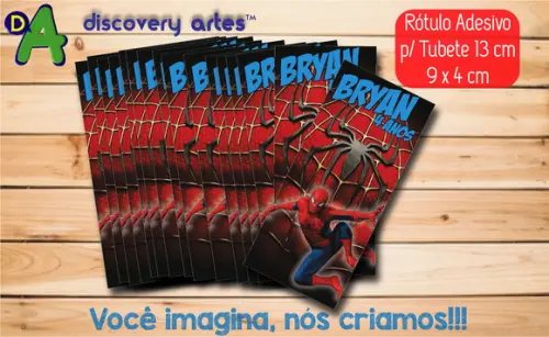 Rótulo Adesivo Tubete Homem Aranha