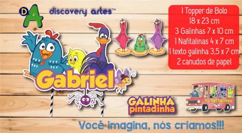 Topper de Bolo Galinha Pintadinha