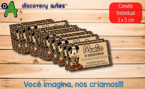 Convite Individual Mickey Safari